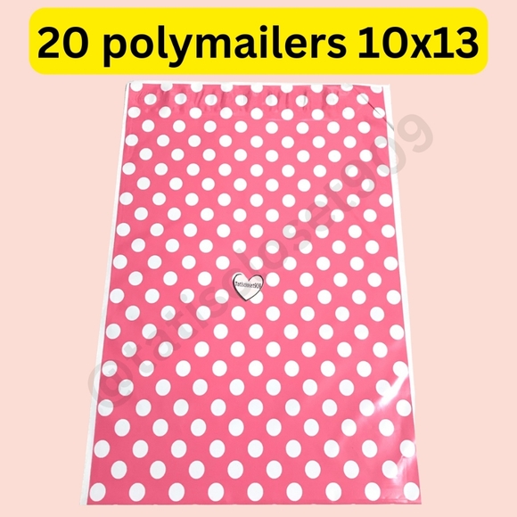 Other - 20- pink polka dot poly mailers size 10x13
